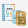 Peter Thomas Roth Patch + Go travel pack containing blue water drench and gold 24k eye patches in individual sachets.