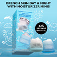 Two Peter Thomas Roth mini cloud cream jars with labeled packaging on light blue background with water and cloud graphics.