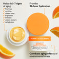 Peter Thomas Roth Potent-C Brightening Vitamin C Moisturizer, 50 ml jar with yellow cream and orange citrus slices.