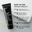 Black tube of Instant FIRMx Eye Temporary Eye Tightener with usage instructions displayed on gray background.