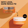 Peter Thomas Roth Potent-C Power Brightening Hydra-Gel Eye Patches in orange jar with white lid.