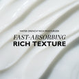 Two mini jars of white cream with diagonal swirl texture pattern and product text overlay.
