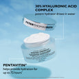 Peter Thomas Roth Water Drench Hyaluronic Cloud Cream with white headband on blue background.
