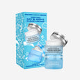 Two mini-size Peter Thomas Roth Water Drench cloud cream jars with white and silver lids next to bright blue packaging box.